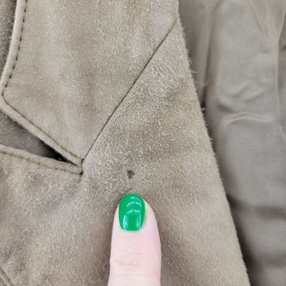 Gianfranco Ferre Suede Blazer Light Brown Size Small Hip Length Mde In Italy - Picture 5 of 11